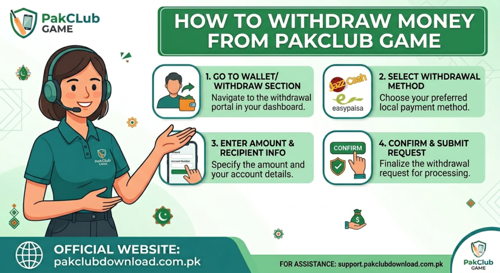 How to Withdraw Money from PakClub Game screenshot